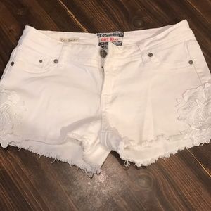 White denim shorts